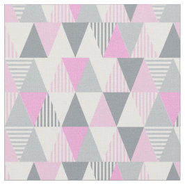 Rosa Grått Geometric Triangle Mönster Tyg