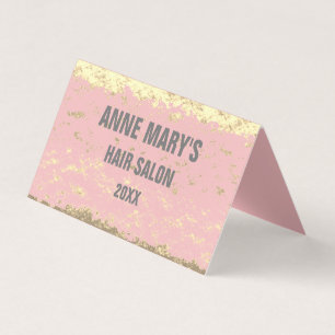Rosa Grått Hair Salon Guld Glitter Mönster Visitkort