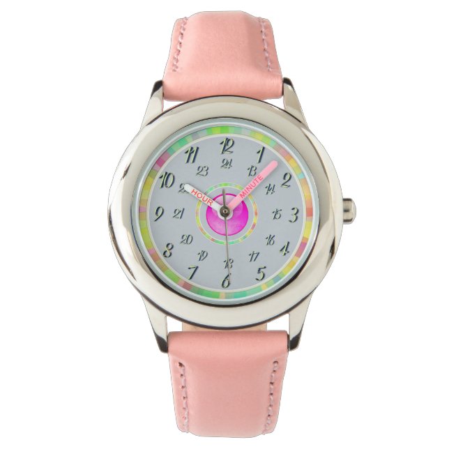 Rosa Grått Hearts Watch Armbandsur (Framsida)