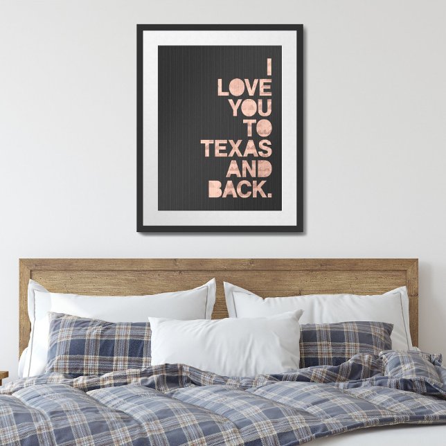 Rosa Grått Kärlek Du till Texas och tillbaka Poster (Skapare uppladdad)