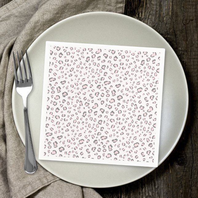 Rosa Grått Leopard Mönster Pappersservett (Skapare uppladdad)