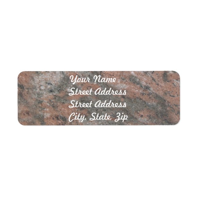 Rosa & Grått Marble Returadress Sticker Etikett (Framsidan)