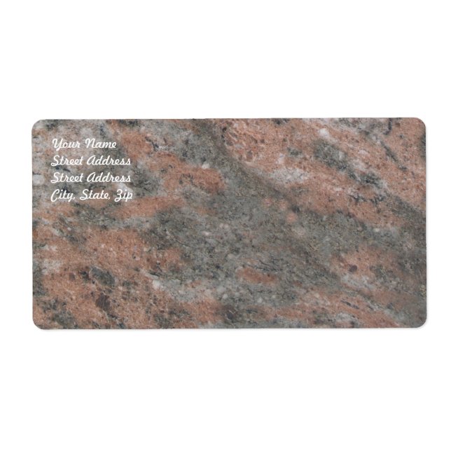 Rosa & Grått Marble Shipping Label Fraktsedel (Framsidan)