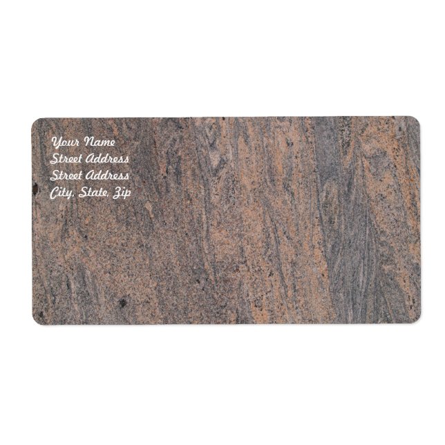 Rosa & Grått Marble Shipping Label Fraktsedel (Framsidan)
