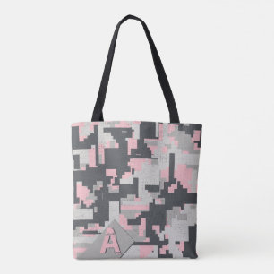 Rosa grått militärbrickor med Monogram Tygkasse