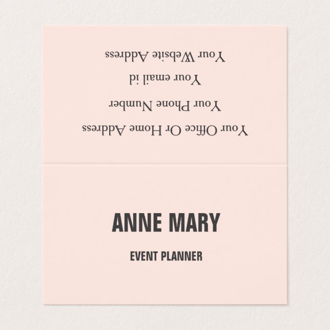  Rosa Grått Modern Bold Bright Classy Elegant Visitkort (Utsida ovikt)