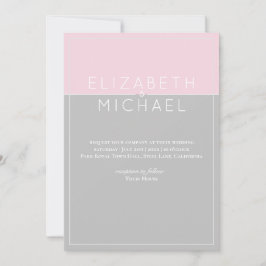 Rosa Grått Modern bröllopsinbjudan för socker Inbjudningar