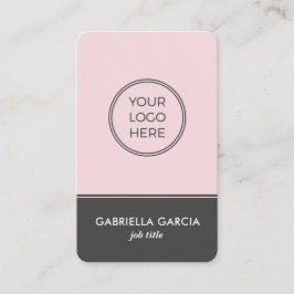 Rosa Grått Modern Business Logotyp Affärskort Visitkort