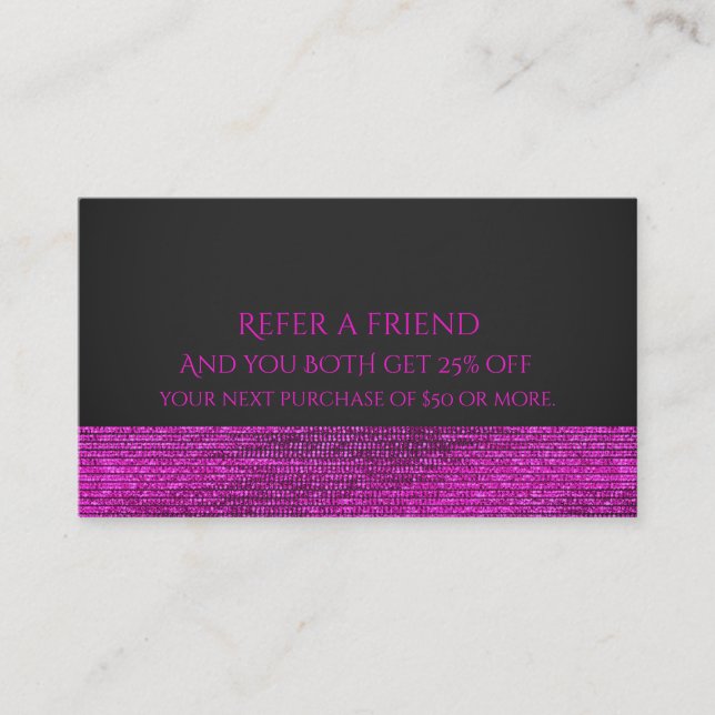 Rosa & Grått Modern Glam Sequins ger en vän Rabattkort (Framsida)