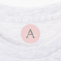 Rosa Grått Modern Script Girly Monogram Namn