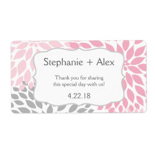 Rosa & Grått Morsa Vattenflaska Favor - anpassa de Fraktsedel