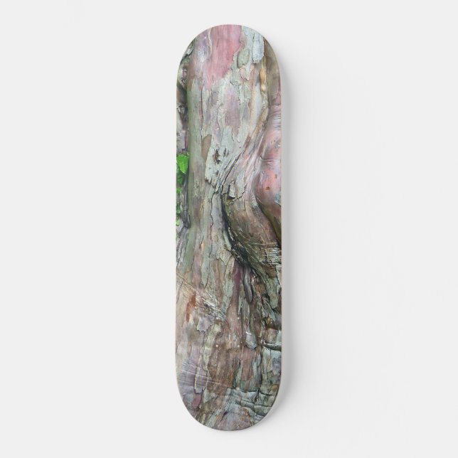 "ROSA & GRÅTT MOTTLED MED NATURETS ABSTRAKTKONSTRU MINI SKATEBOARD BRÄDA 18,5 CM (Framsida)