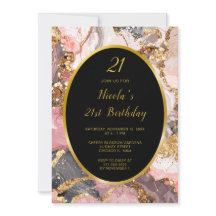 Rosa, Grått och Guld marmor Agate-Födelsedagsfest