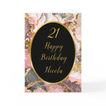 Rosa, Grått och Guld marmor Agate-Födelsedagsfest