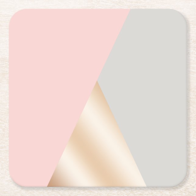  rosa-, grått- och ro-guld-trianglar underlägg papper kvadrat (Framsidan)
