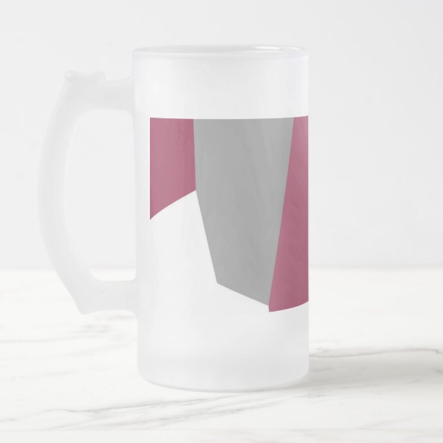 Rosa Grått och vit Frostat Ölglas (Vänster)