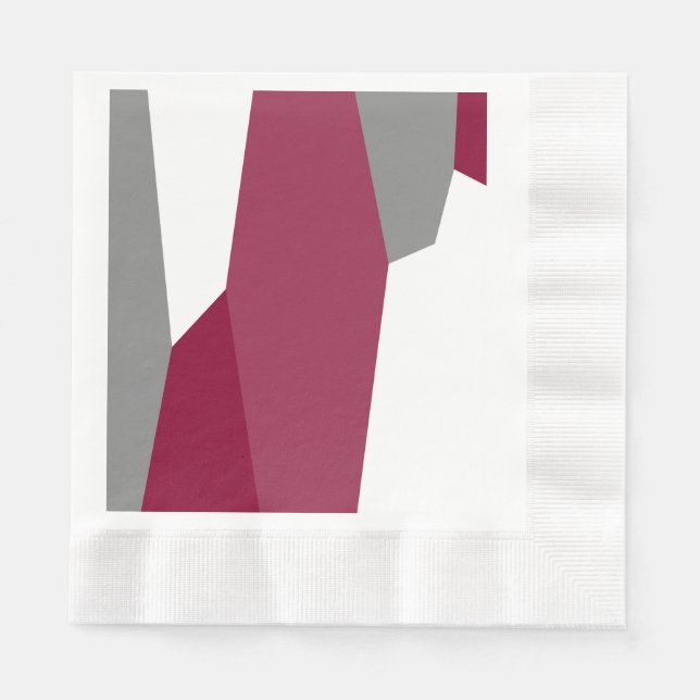 Rosa Grått och vit Pappersservett (Framsidan)