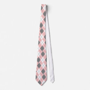 Rosa-, grått- och vitArgyle slips