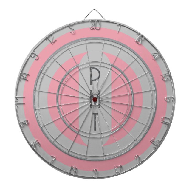 Rosa Grått Personlig Dart Board Darttavla (Framsidan)