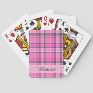 Rosa Grått Play Tartan Casinokort