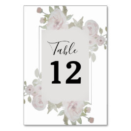  Rosa Grått Ro Blommigt Vattenfärgsenergi Bordsnummer