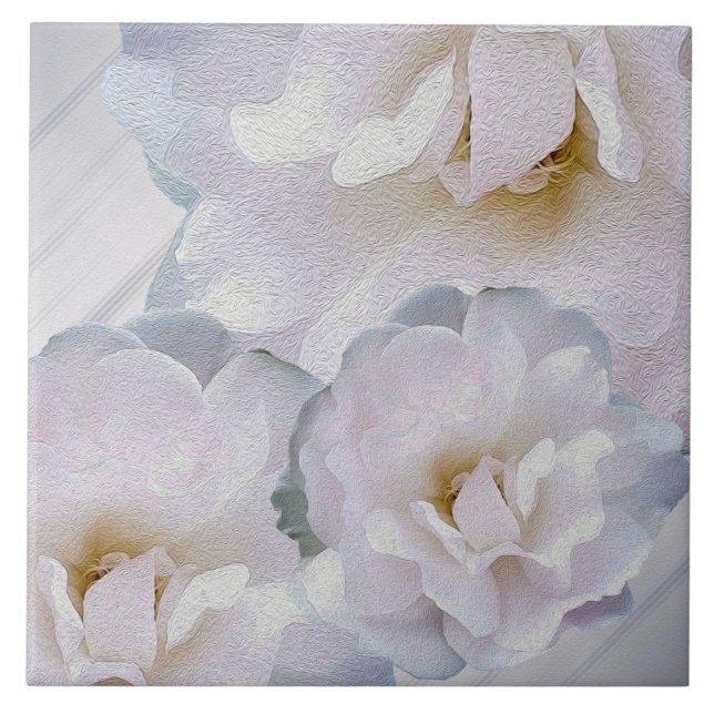 Rosa grått rosor kakelplatta (Framsidan)