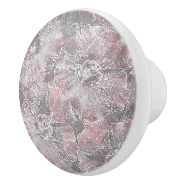 Rosa grått snyggt stora blommor knopp (Höger)