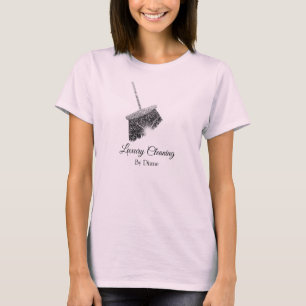 Rosa Grått Städning bosättningstjänst T Shirt
