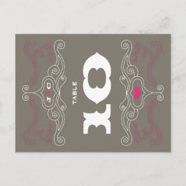 Rosa & Grått Sten 'n' Roll Music Thmet Bröllop Vykort