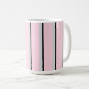 Rosa, grått, svart, rand kaffemugg