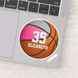 Rosa grått Team färg Flickor basketboll Klistermärken
