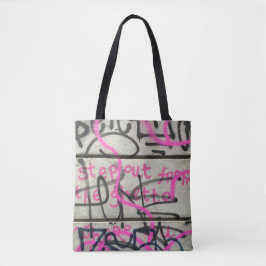 Rosa & Grått Urban Graffiti Stil Tote Bag Tygkasse