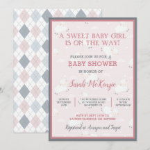 Rosa Grått White Baby Lambs Leaping Baby Shower