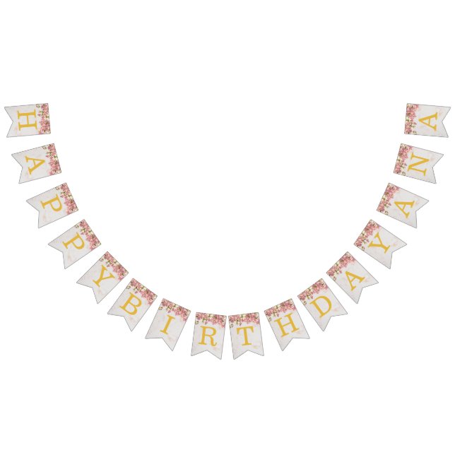 Rosa Grattis på födelsedagen 3 Brev Namn Orchids G Vimplar (Alla)