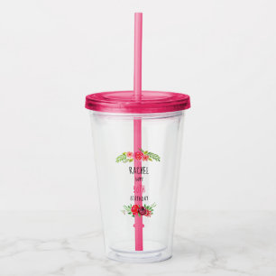 Rosa grattis på födelsedagentext för nätt rosa take away mugg