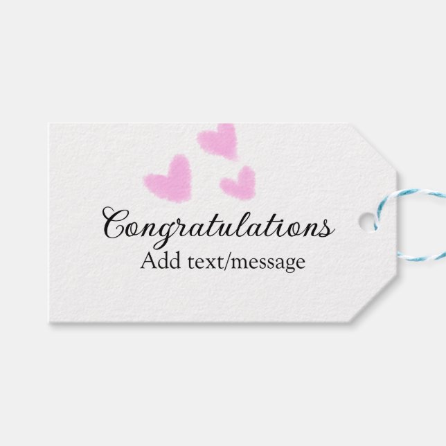 Rosa grattis studenten vattenfärg a presentetikett (Framsidan (Horisontell))