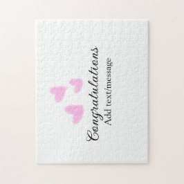 Rosa grattis studenten vattenfärg a pussel