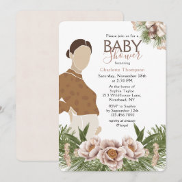 Rosa gravid mammas baby shower inbjudningar