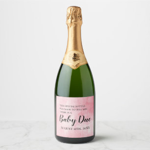 Rosa Gravid Meddelande om mousserande Vin-etikett