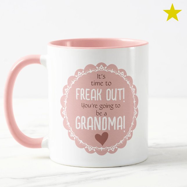 Rosa graviditetsannonsering Ny mormor  Mugg (Skapare uppladdad)