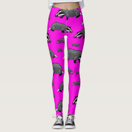 Rosa grävlingstrumpor leggings