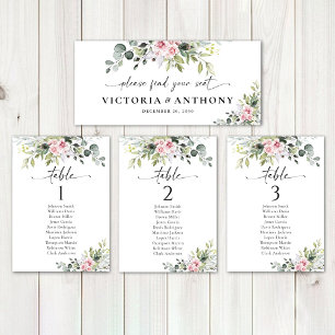 Rosa Greenery Bröllop Head Bord Sign