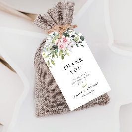 Rosa Greenery Gift Märkre Presentetikett