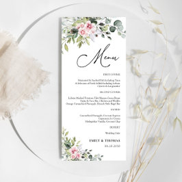 Rosa Greenery Möhippa Menu Meny