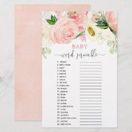 rosa greenery vid babyduschspel i baby ord