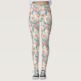 Rosa Grevillea Och Eukalyptus Leggings
