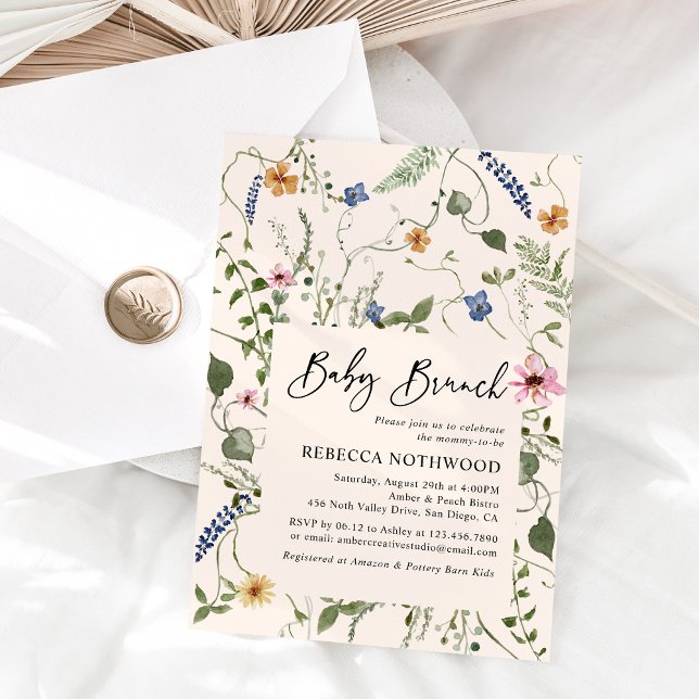  Rosa Grey Baby Brunch Shower Inbjudningar (Skapare uppladdad)