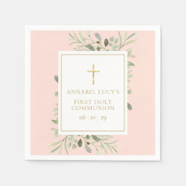 Rosa Grey First Heliga Communion Pappersservett