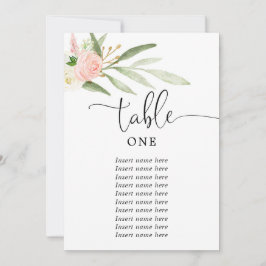 Rosa Grey guld elegant 5"x7"-bordsnummer Inbjudningar