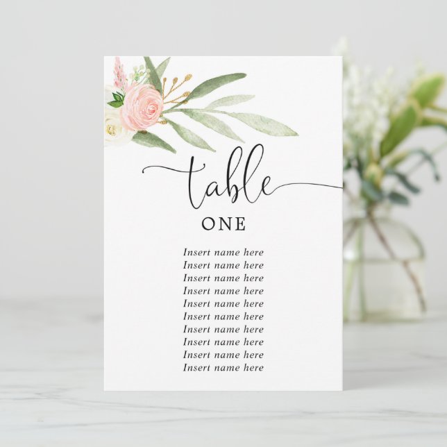 Rosa Grey guld elegant 5"x7"-bordsnummer Inbjudningar (Stående Fram)